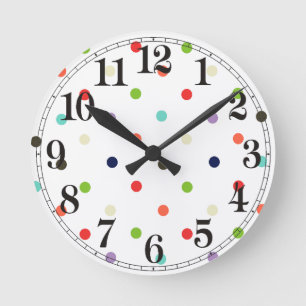 Horloge Ronde Polka-dot colorful party