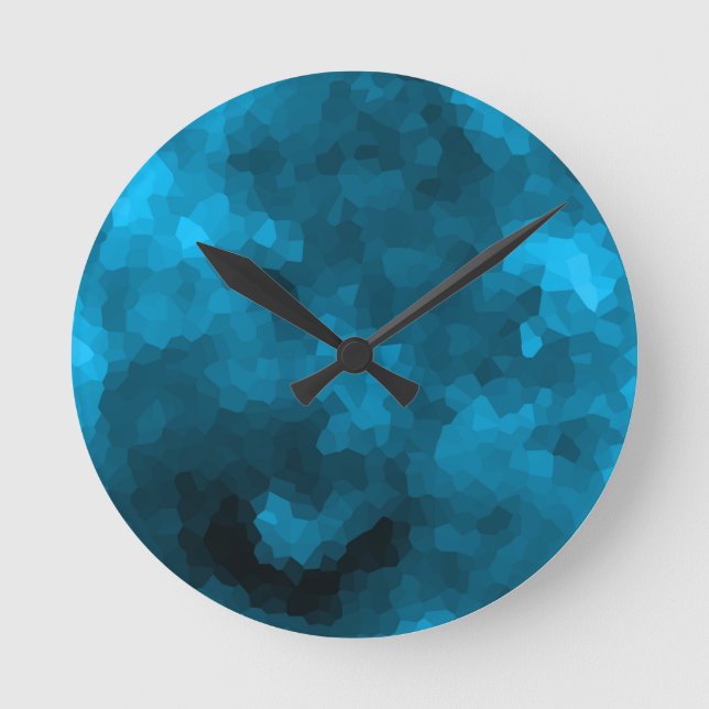 Horloge Ronde Polygone bleu (Recto)