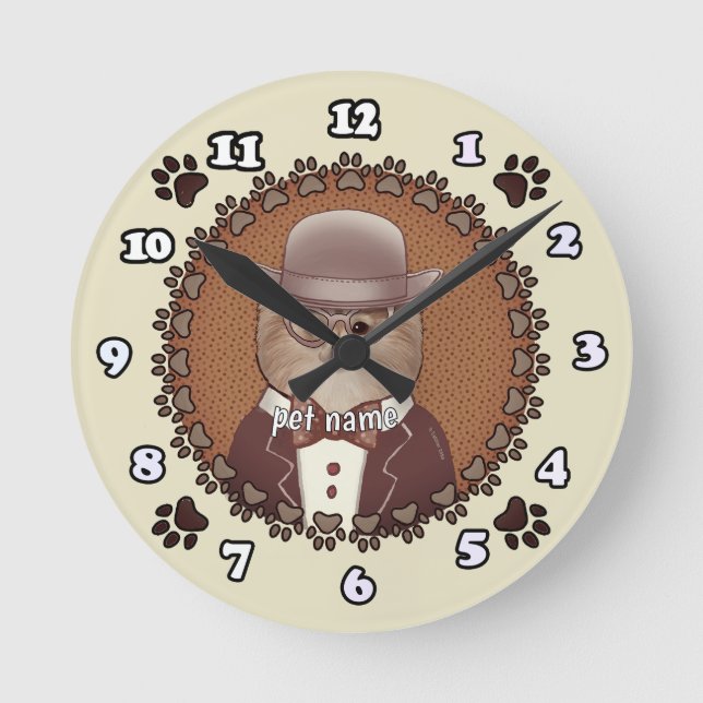 Horloge Ronde Poméranie portant des lunettes (Recto)