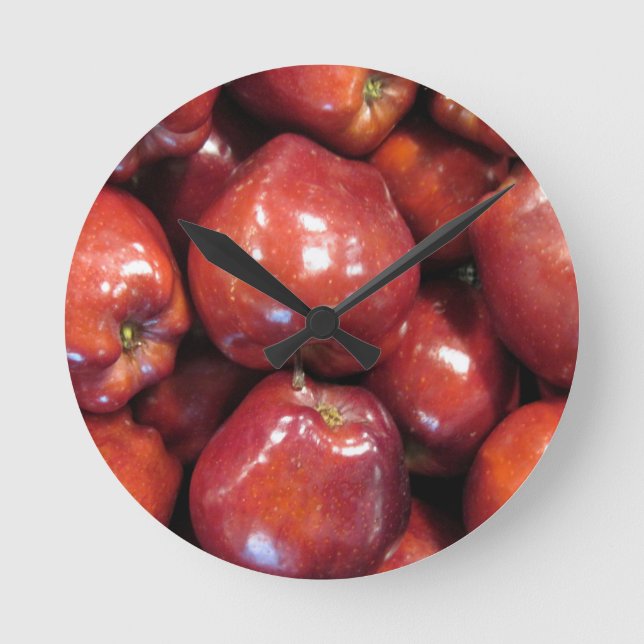 Horloge Ronde Pommes rouges foncées (Recto)