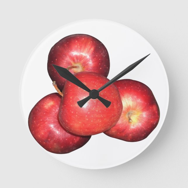 Horloge Ronde Pommes rouges sucrées et crêpes - Impression de fr (Recto)