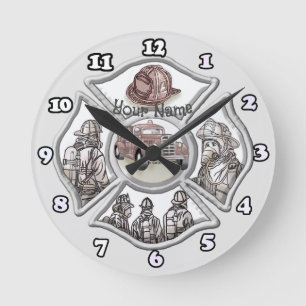 Horloge Ronde pompier croix de Malte