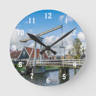 Horloge Ronde Pont en bois levage néerlandais