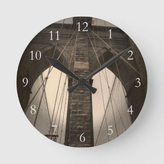 Horloge Ronde Pont vintage Sepia Brooklyn