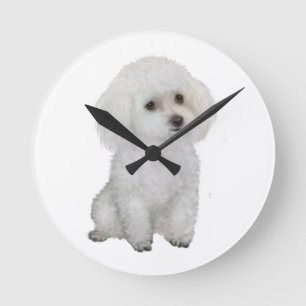 Horloge Ronde Poodle - blanc 1
