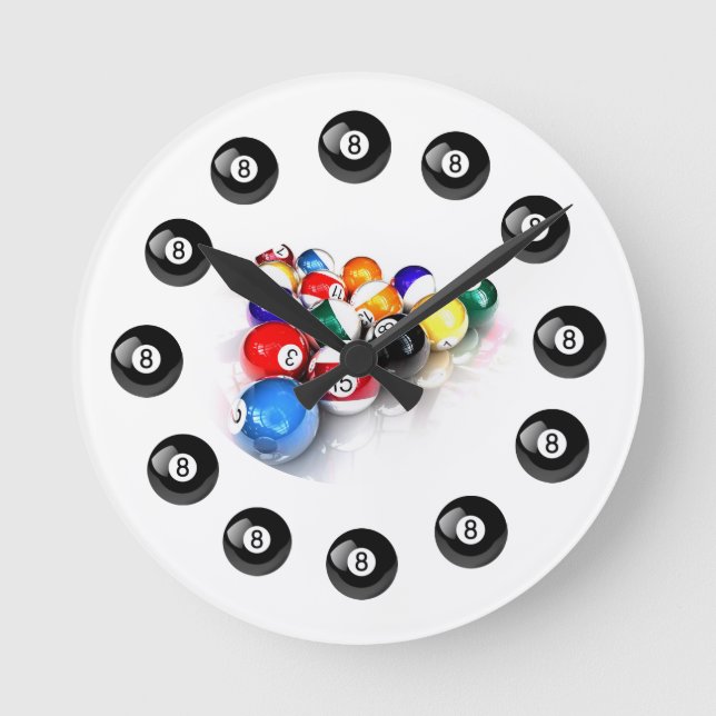 Horloge Ronde Pool Ball Wall Clock (Recto)