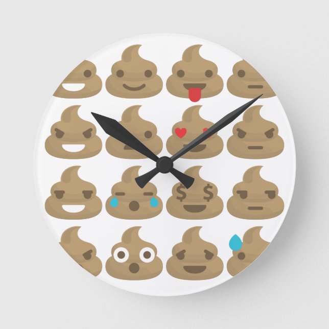 Horloge Ronde poop emojis (Recto)
