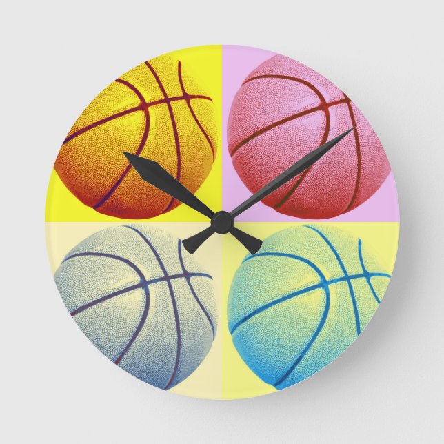 Horloge Ronde Pop Art Basket (Recto)