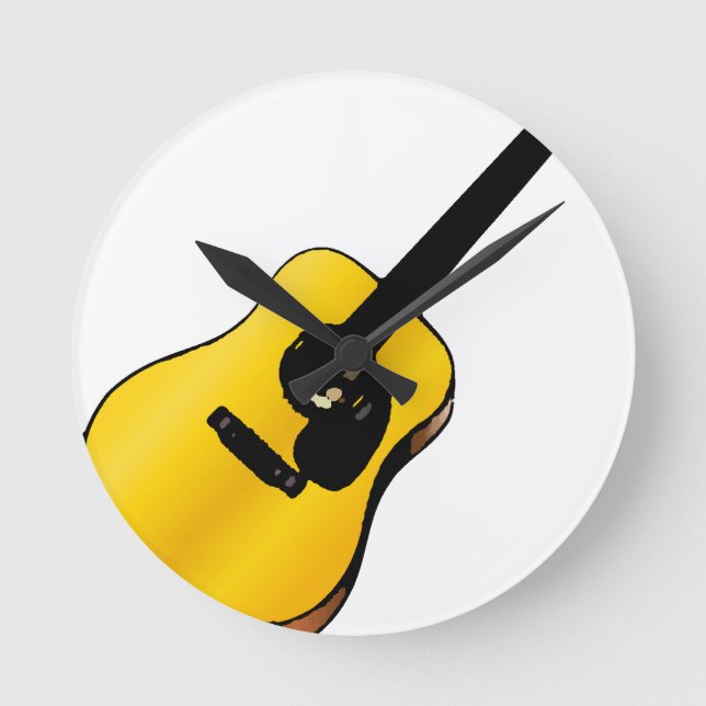 Horloge Ronde Pop Art Guitare (Recto)