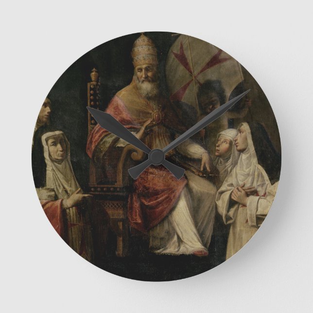Horloge Ronde Pope Clement VIII blessing Carmelite Nuns (Recto)