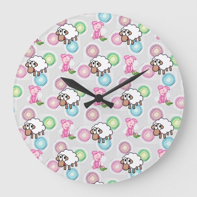 Horloge ronde porc mouton (Recto)