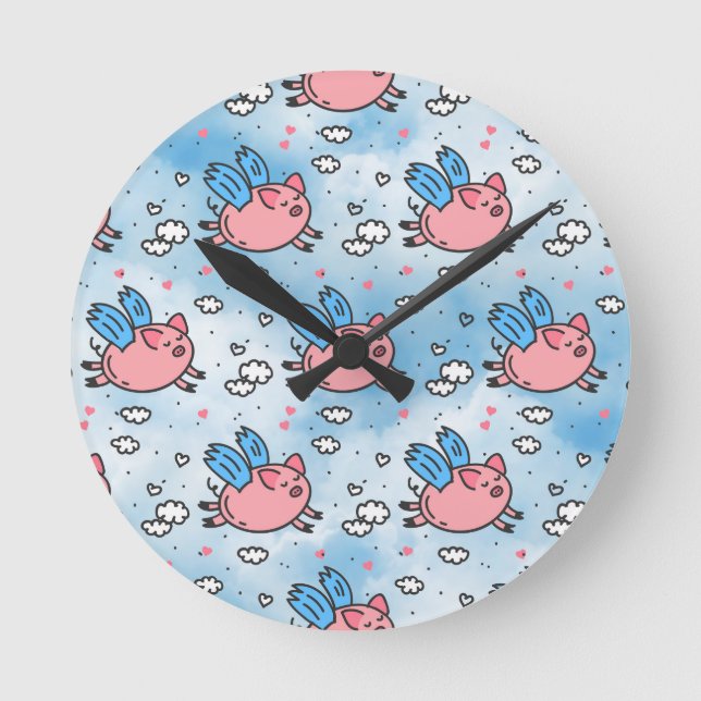 Horloge Ronde porcs volants (Recto)