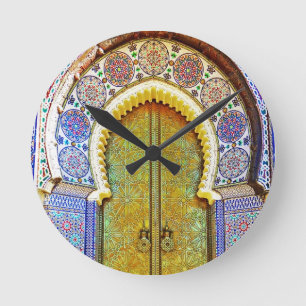 Horloge Ronde Porte marocaine extraordinairement détaillée de