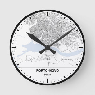 Horloge Ronde Porte-Novo Clock City Line Art