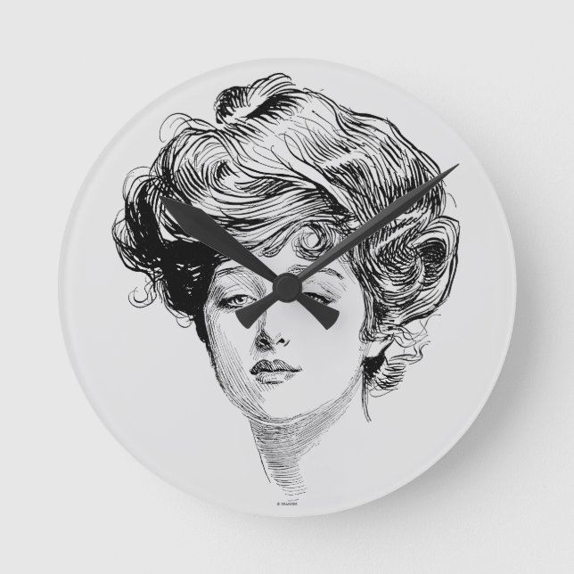 Horloge Ronde Portrait de A Gibson Girl, 1900 (Recto)