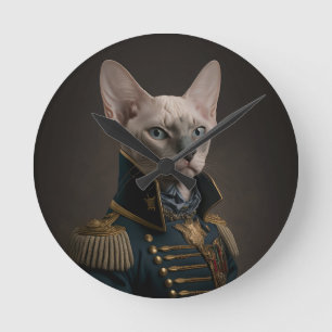 Horloge Ronde Portrait de chat Siamese chaton fantaisie