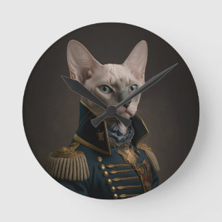 Horloge Ronde Portrait de chat Siamese chaton fantaisie