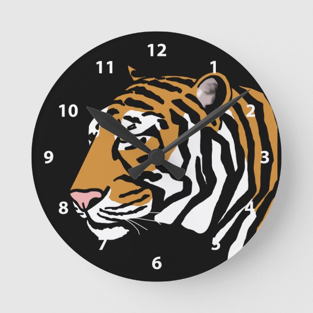Horloge Ronde Portrait de profil de tigre (Recto)