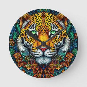 Horloge Ronde Portrait de tigre