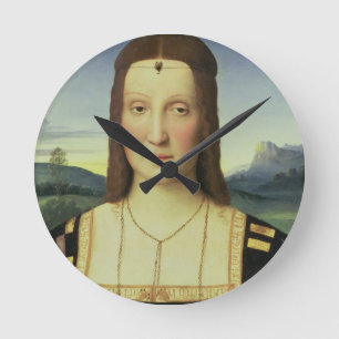 Horloge Ronde Portrait d'Elizabeth Gonzaga, c.1504 (huile sur le