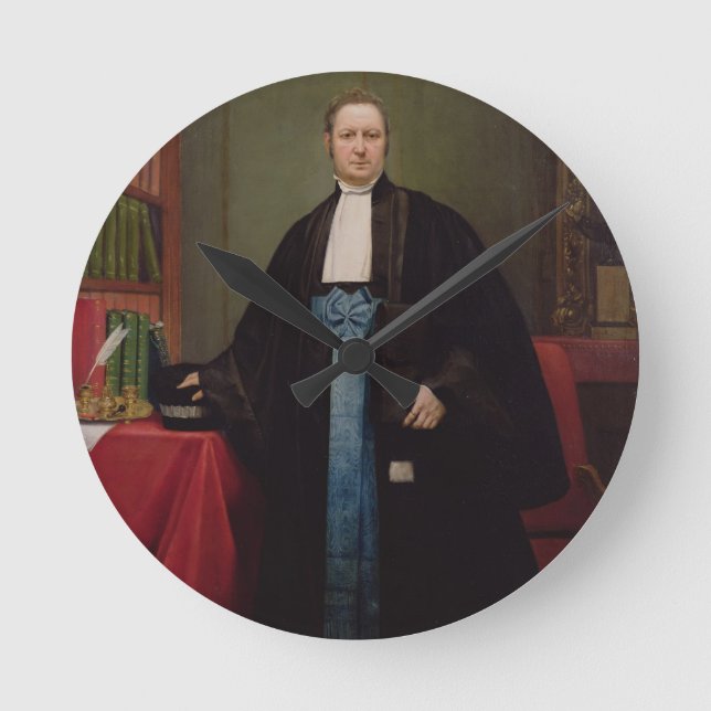 Horloge Ronde Portrait d'un avocat dans sa bibliothèque, 1852 (Recto)