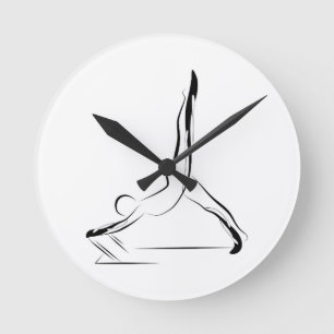Horloge Ronde Pose de Pilates de Réformateur Arabesque