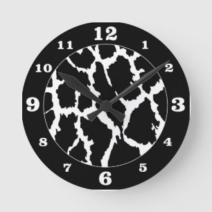 Horloge Ronde Poster de animal Black Giraffe