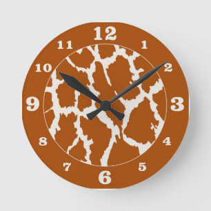 Horloge Ronde Poster de animal Brown Giraffe