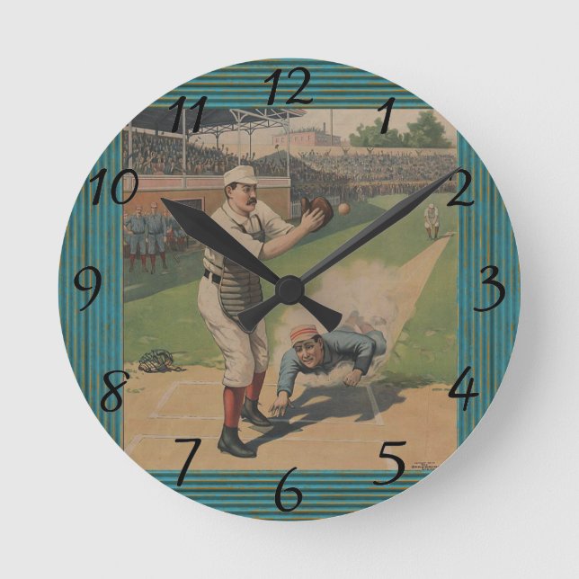 Horloge Ronde Poster de baseball (Recto)