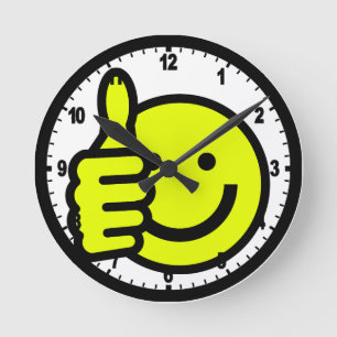 Horloge Ronde Pouces jaunes