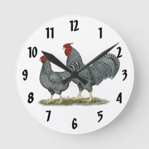 Horloge Ronde Poules Dominique