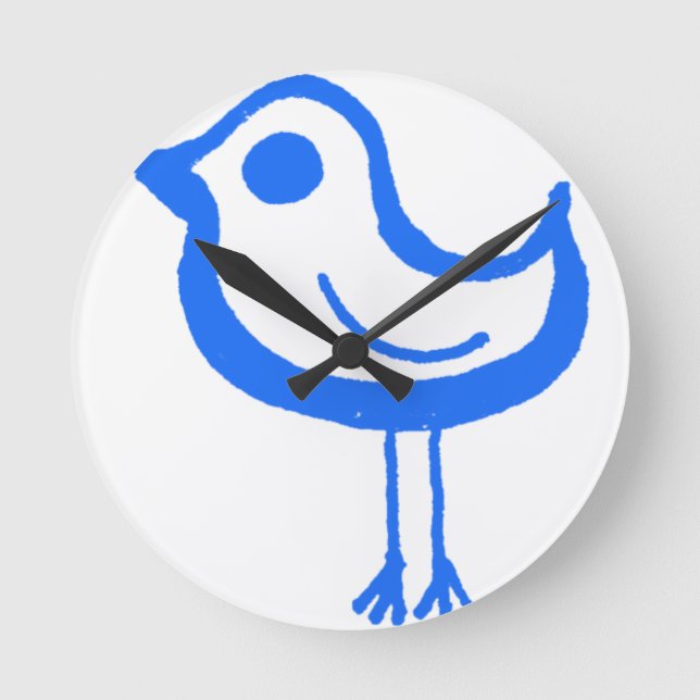 Horloge Ronde poulet bleu (Recto)