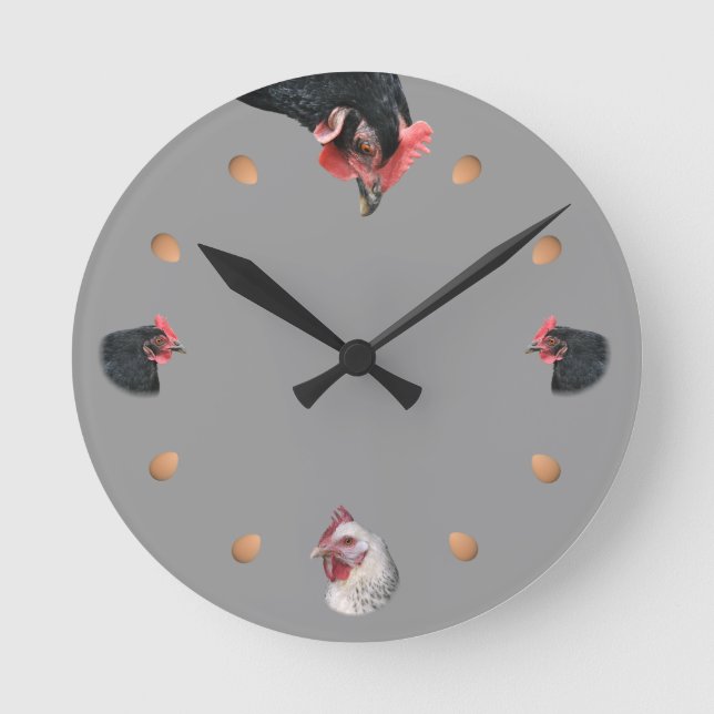 Horloge Ronde Poulet et oeuf (Recto)