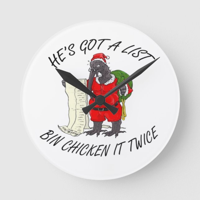 Horloge Ronde Poulet Santa Bin  (Recto)