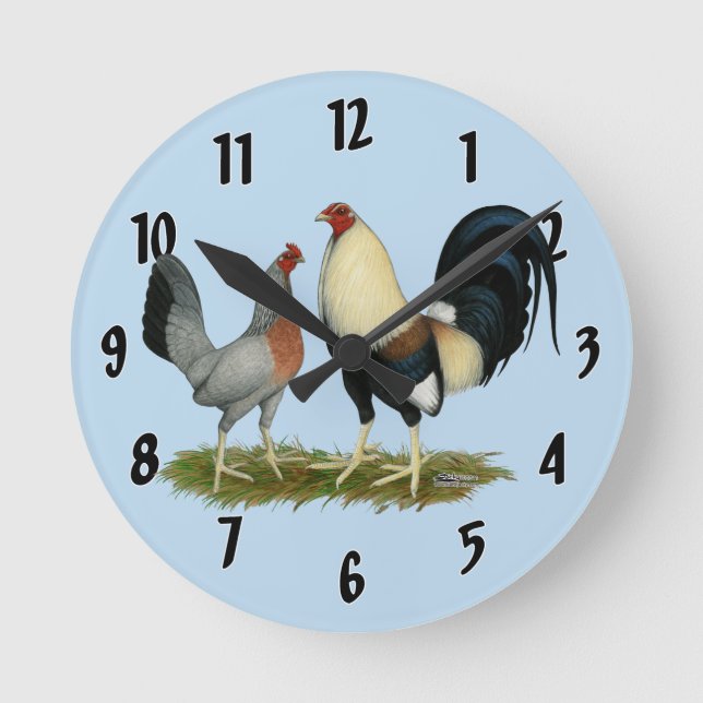 Horloge Ronde Poulets à ailes dorées (Recto)