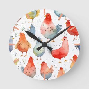 Horloge Ronde Poulets d'élevage