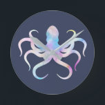 Horloge Ronde poulpe aquarelle<br><div class="desc">poulpe aquarelle</div>