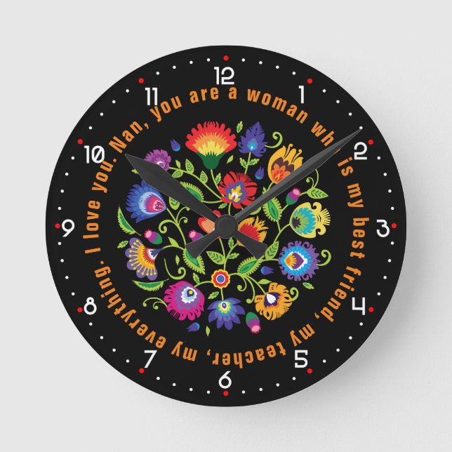 Horloge Ronde Pour la composition du folklore polonais grand-mèr (Recto)