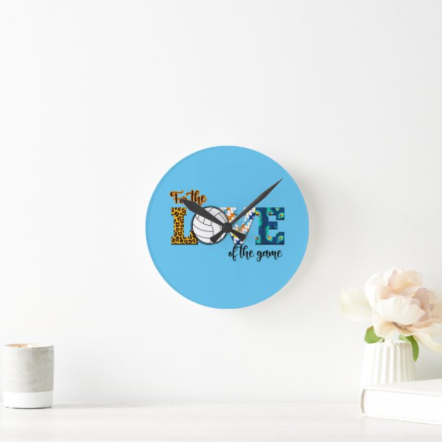 Horloge Ronde Pour L'Amour Du Jeu Volleyball Maman Leopard (Maison)
