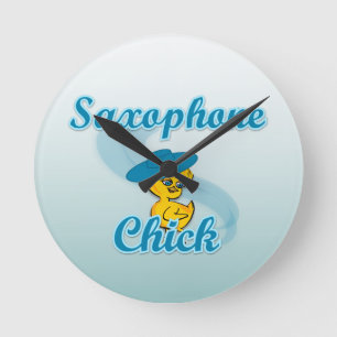 Horloge Ronde Poussette saxophone #3