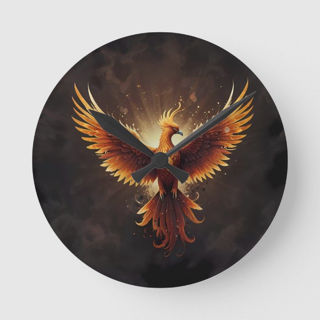 Horloge Ronde Poussin Phoenix Fierté (Recto)