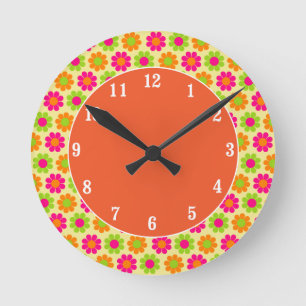 Horloge Ronde Pouvoir des fleurs
