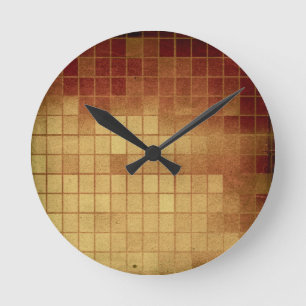 Horloge Ronde Pr 088 WORN GOLDEN OR BROWN MEXICAN TILES CARRÉ