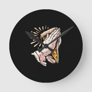 Horloge Ronde Praying Pizza Hands - Thank You Lord For This Food