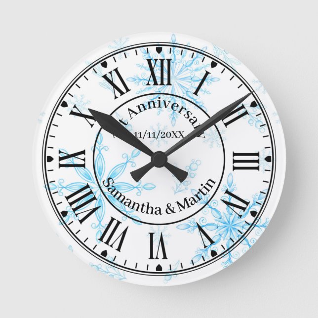 Horloge Ronde Premier anniversaire de Mariage (Recto)