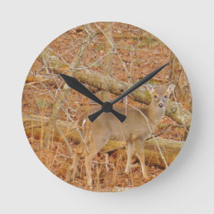 Horloge Ronde Premier hiver du Cerf de Bébé