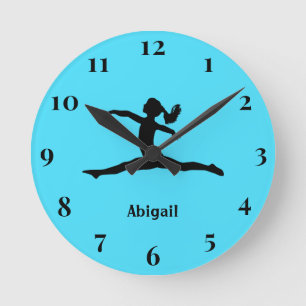 Horloge Ronde Pretty Gymnastics Silhouette