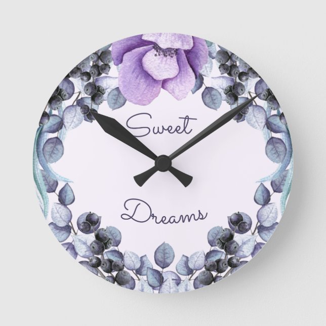 Horloge Ronde Pretty Lavender Eucalyptus Baby Nursery (Recto)