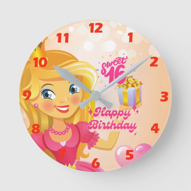 Horloge ronde princesse 16e anniversaire (Recto)