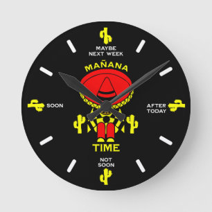 Horloge Ronde Procrastinator Lazy Person Cadeau